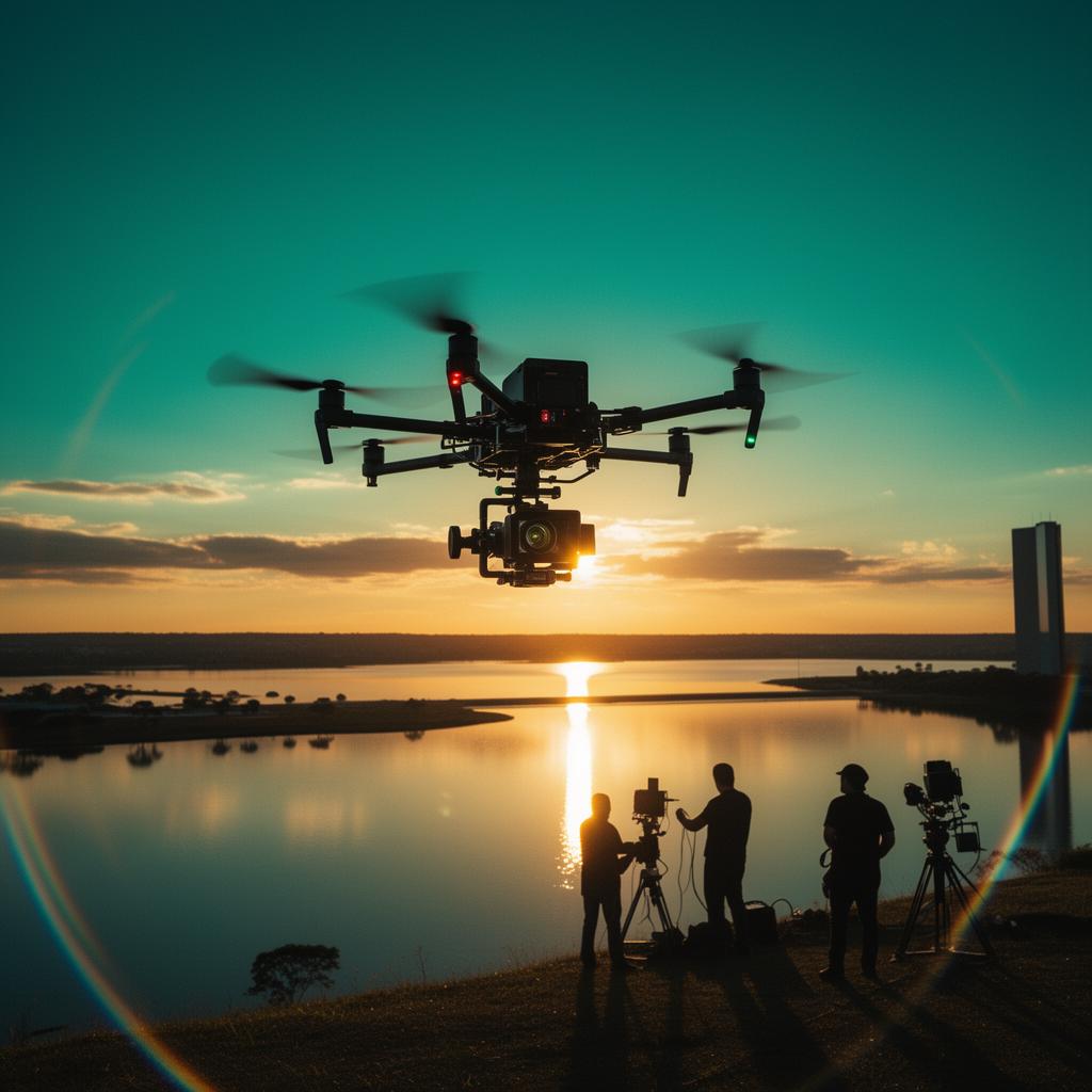 Drone cinema sobre o Lago Paranoá